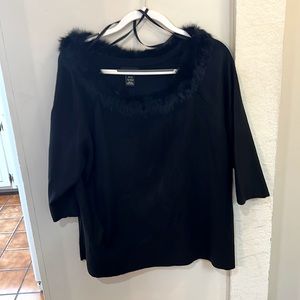 Super fabulous Lane Bryant Fur collared sweater